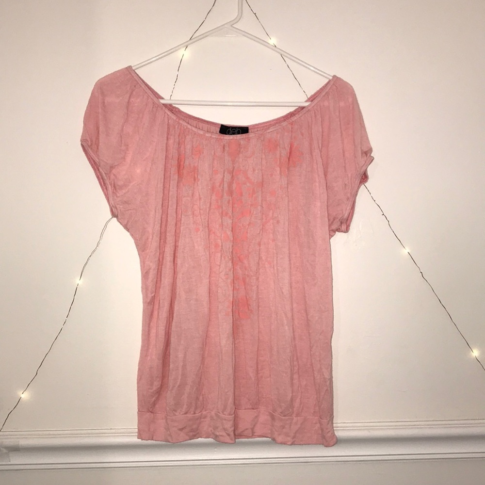 light pink detailed stretchy blouse